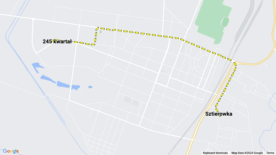 Horlivka tram line 7: 245 kwartał - Sztierowka route map