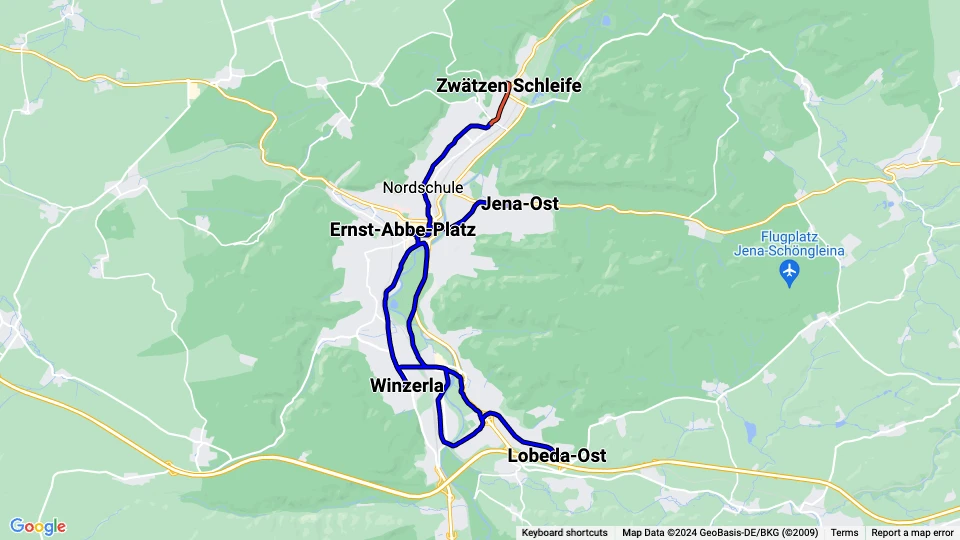 Jenaer Nahverkehrsgesellschaft (JeNah) route map