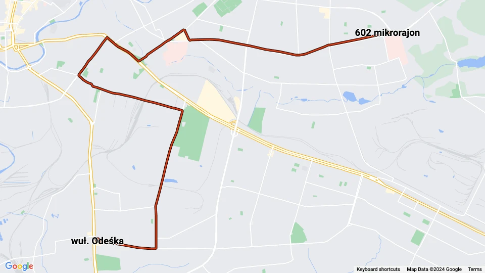 Kharkiv tram line 8: wuł. Odeśka - 602 mikrorajon route map