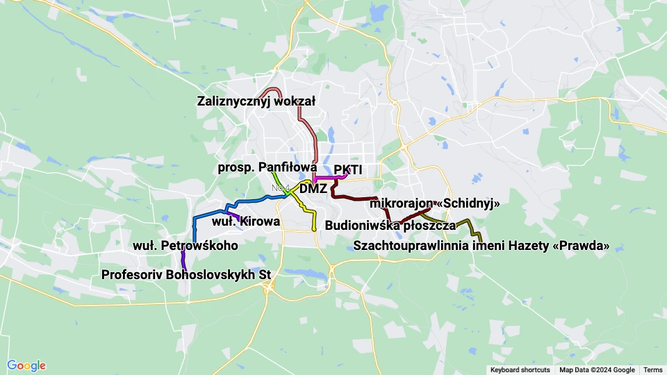 KKP Donełektroawtotrans route map