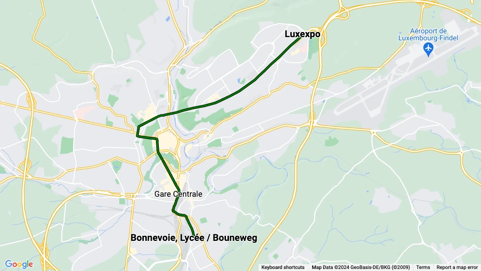Luxtram route map