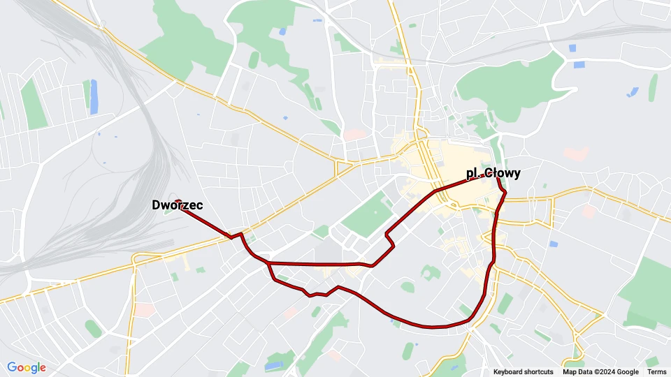 Lviv extra line 1: Dworzec - pl. Cłowy route map