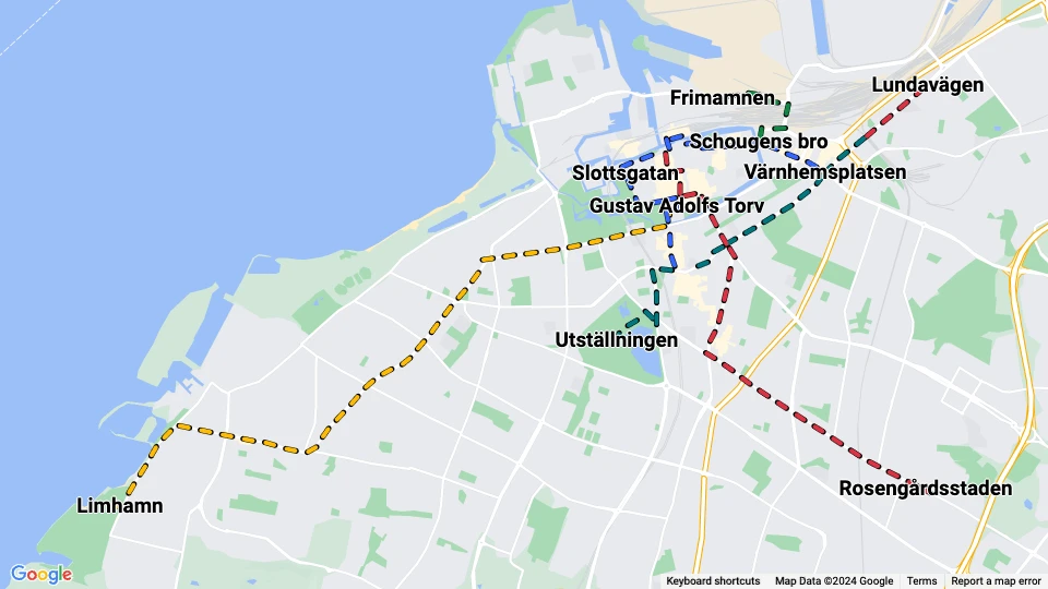 Malmö Lokaltrafik (ML) route map
