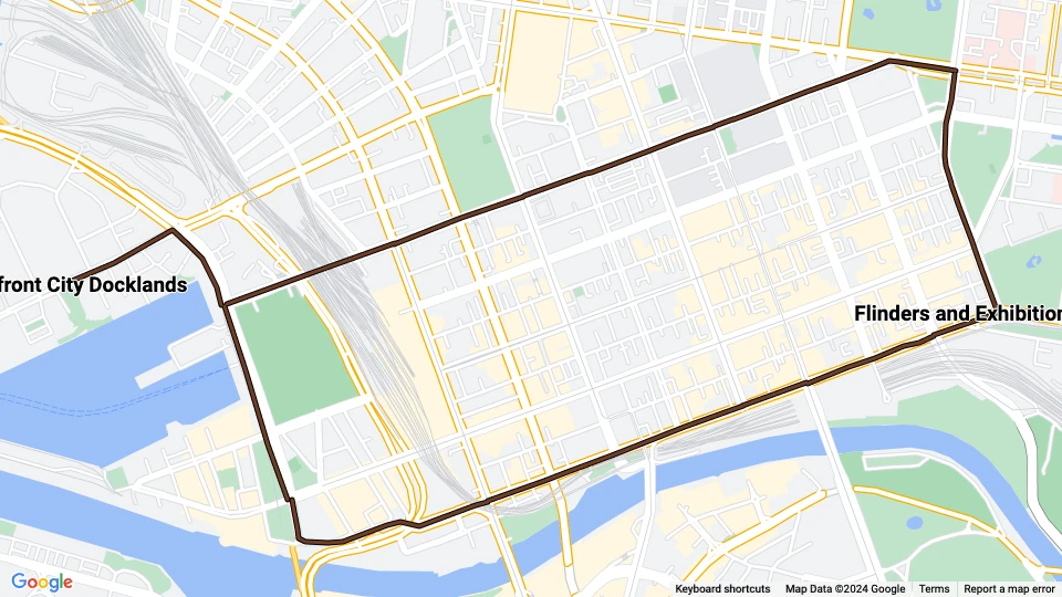 Melbourne tourist line 35 (City Circle) route map