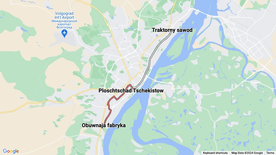 Metroelektrotrans Volgograd route map