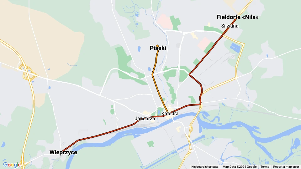 Miejski Zakład Komunikacji w Gorzowie Wielkopolskim (MZK Gorzów Wielkopolski) route map