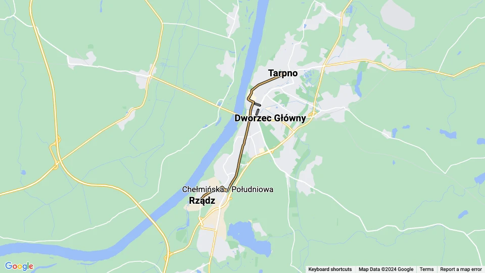 Miejski Zakład Komunikacji w Grudziądzu (MZK Grudziądz) route map