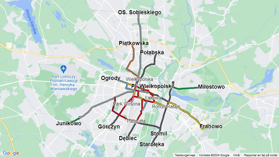 Miejskie Przedsiębiorstwo Komunikacyjne w Poznaniu (MPK Poznań) route map