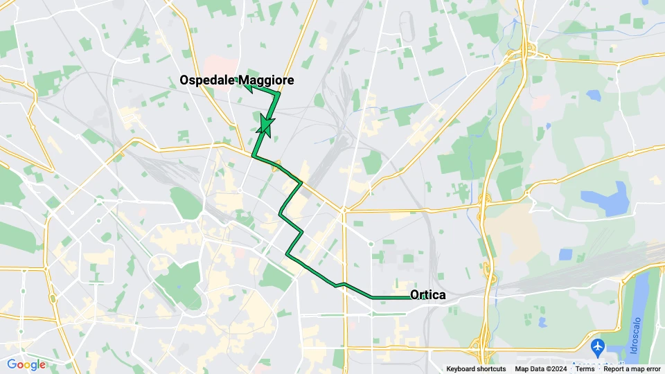 Milan tram line 5: Ospedale Maggiore - Ortica route map