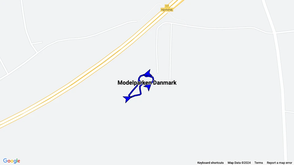 Modelparken Danmark route map