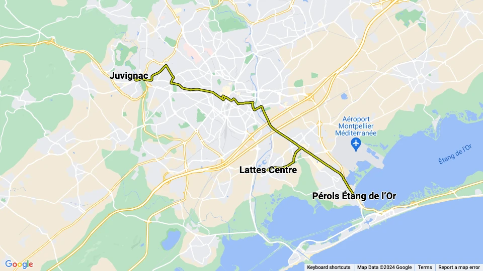 Montpellier tram line 3: Juvignac - Pérols Étang de l