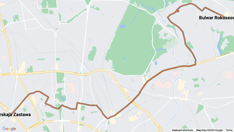 Moscow tram line 7: Bulwar Rokossowskogo - Twierskaja Zastawa route map