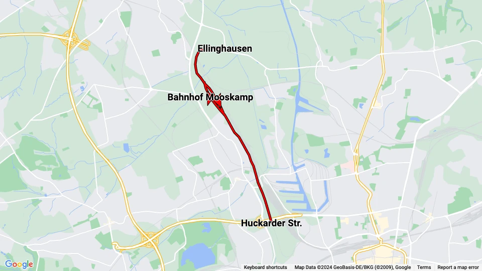 Nahverkehrsmuseum Dortmund route map