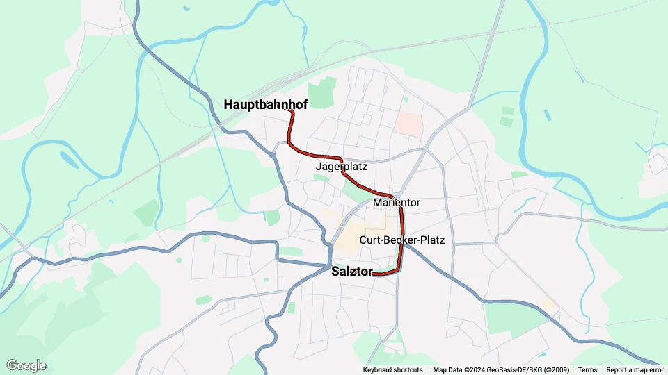 Naumburger Touristenbahn (NTB) route map