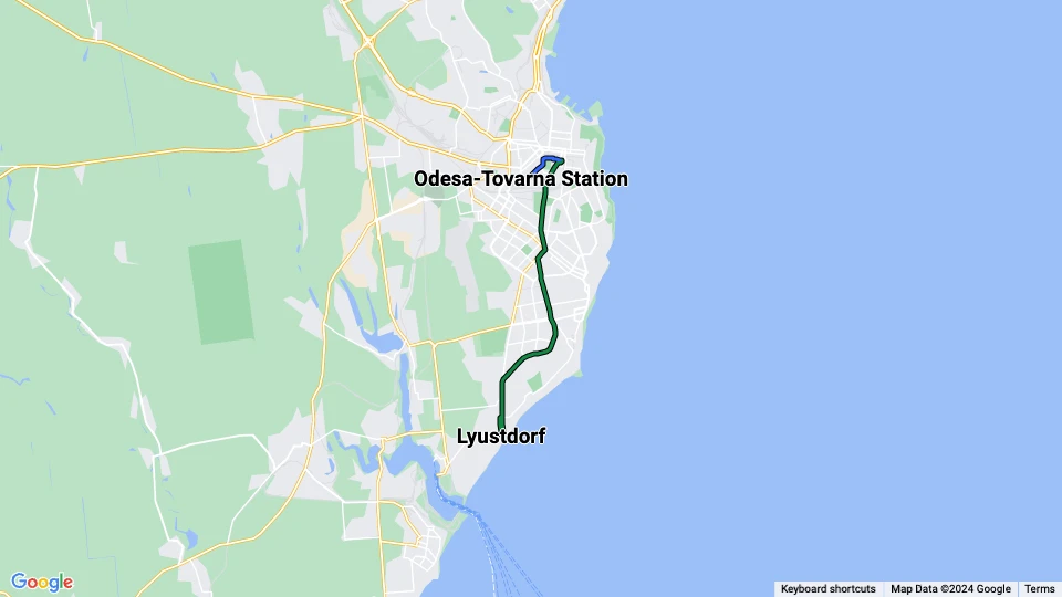 Odesgorelektrotrans route map