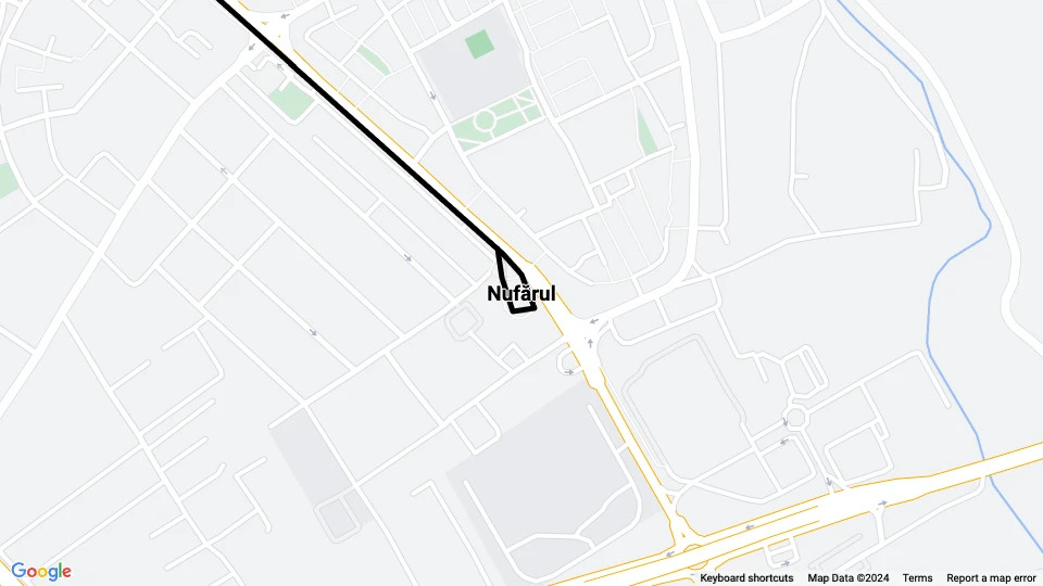 Oradea tram line 3N route map