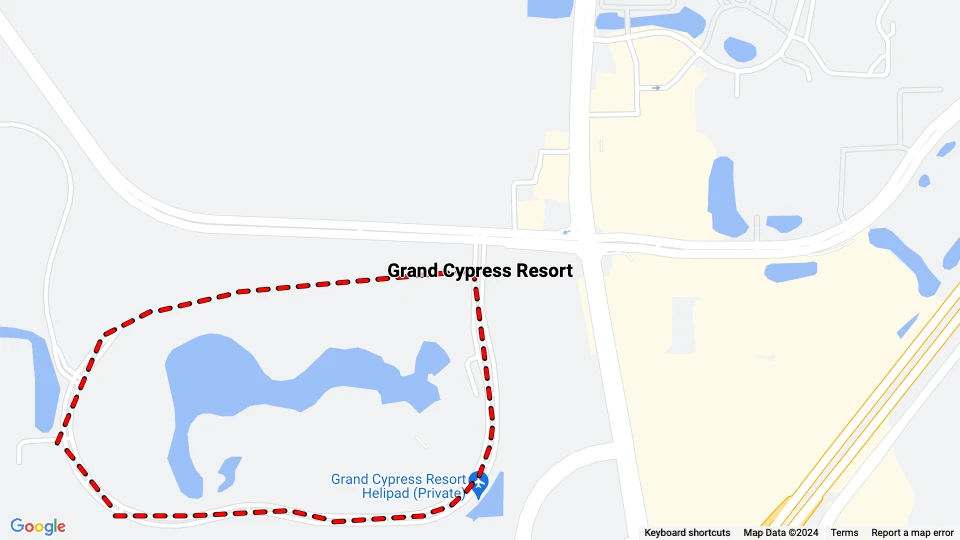 Orlando Grand Cypress Resort route map