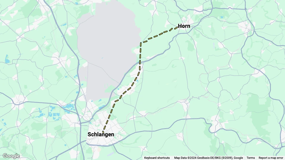 Paderborn regional line: Schlangen - Horn route map