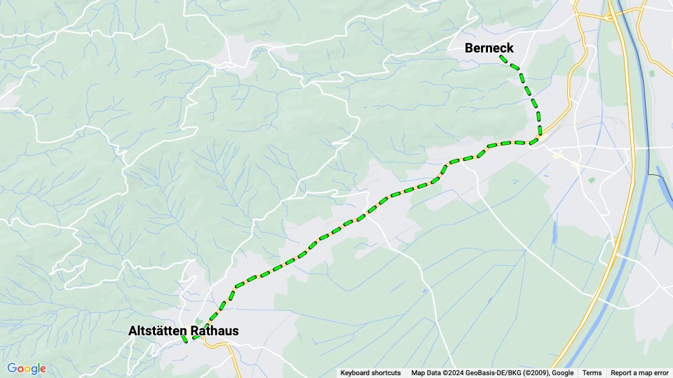 Rheintalische Verkehrsbetriebe (RhV) route map