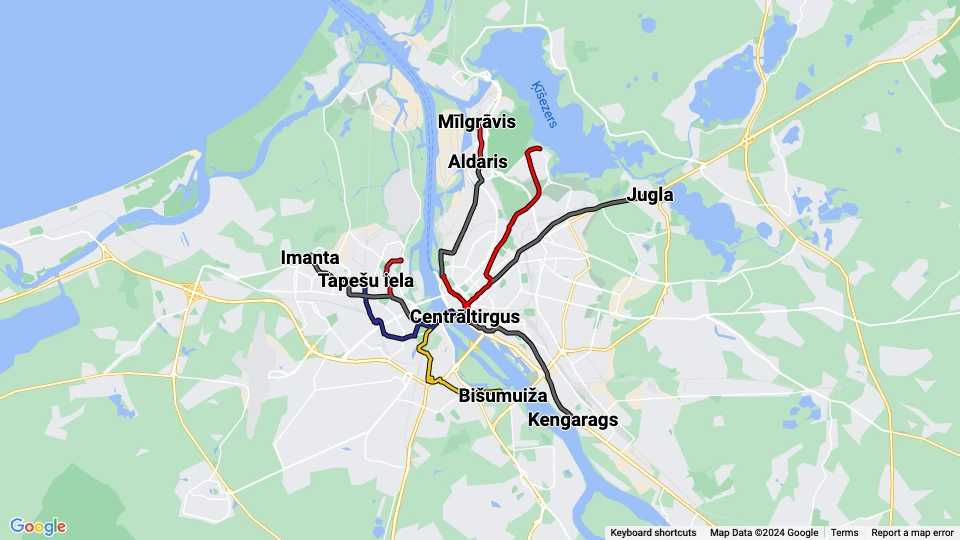 Rīgas Satiksme route map