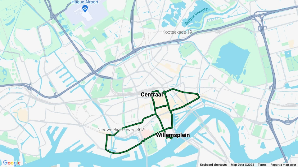 Rotterdams Public Transport Museum (RoMeO) route map