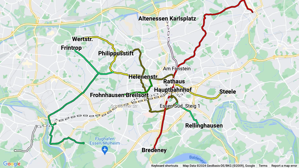 Ruhrbahn Essen route map