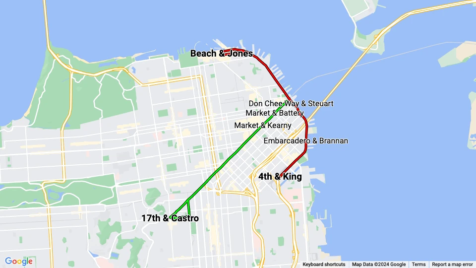 San Francisco Railway Museum route map
