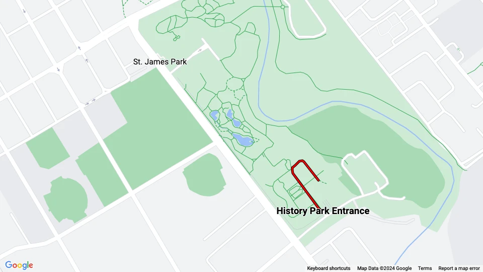 San Jose, California History Park Line route map