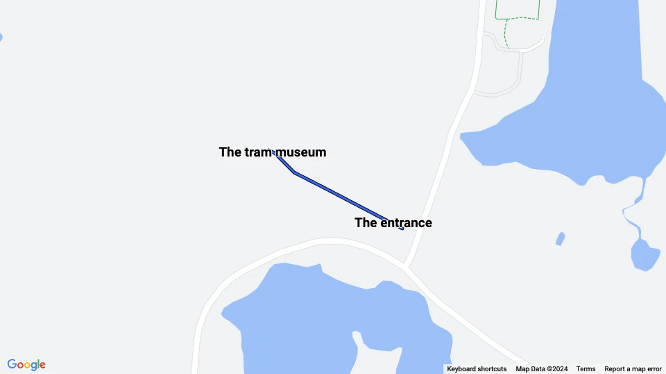 Skjoldenæsholm metre gauge: The tram museum - The entrance route map
