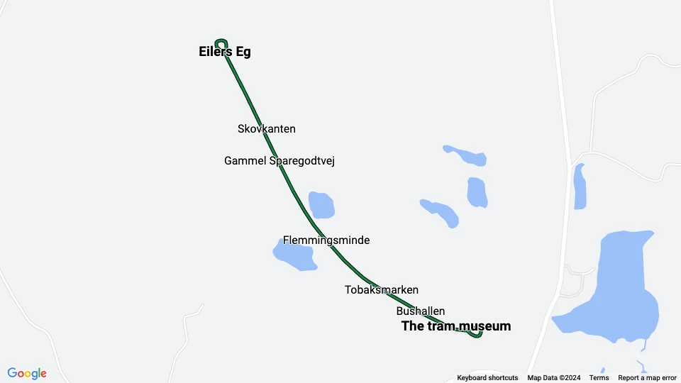 Skjoldenæsholm standard gauge: The tram museum - Eilers Eg route map
