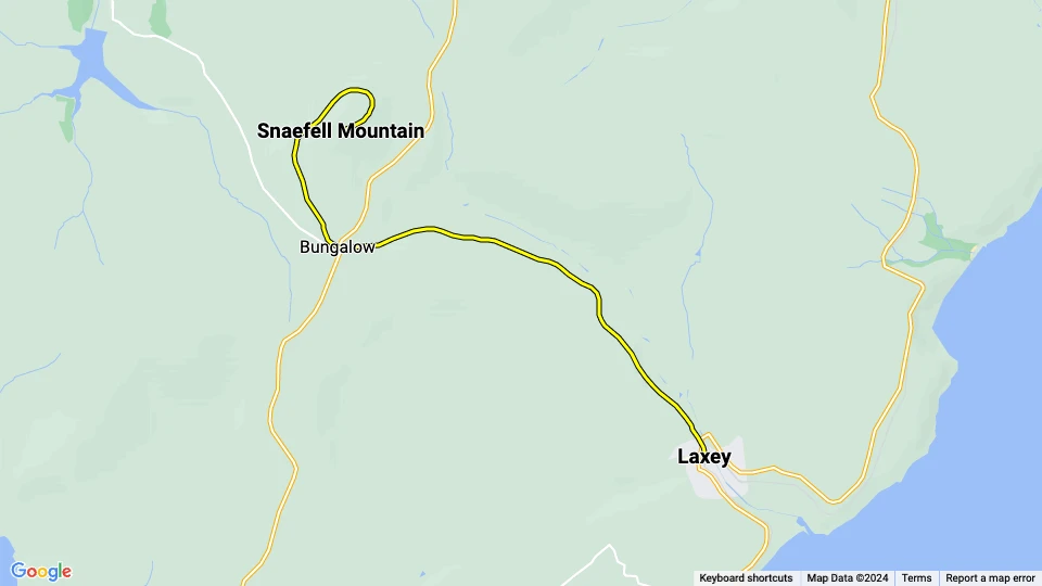 Snaefell Mountain Railway route map