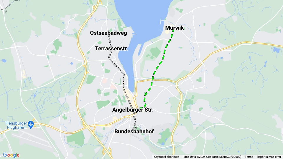 Stadtwerke Flensburg-Verkehrsbetriebe (SFV) route map