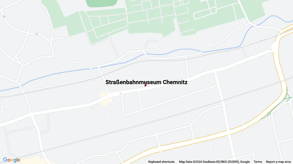 Straßenbahnmuseum Chemnitz route map