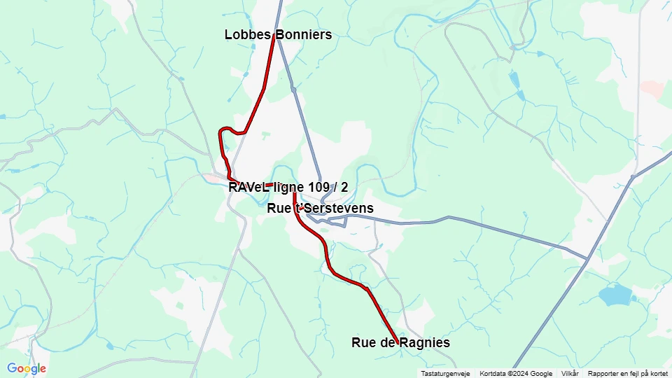 Thuin museum line: Lobbes Bonniers - Rue de Ragnies route map