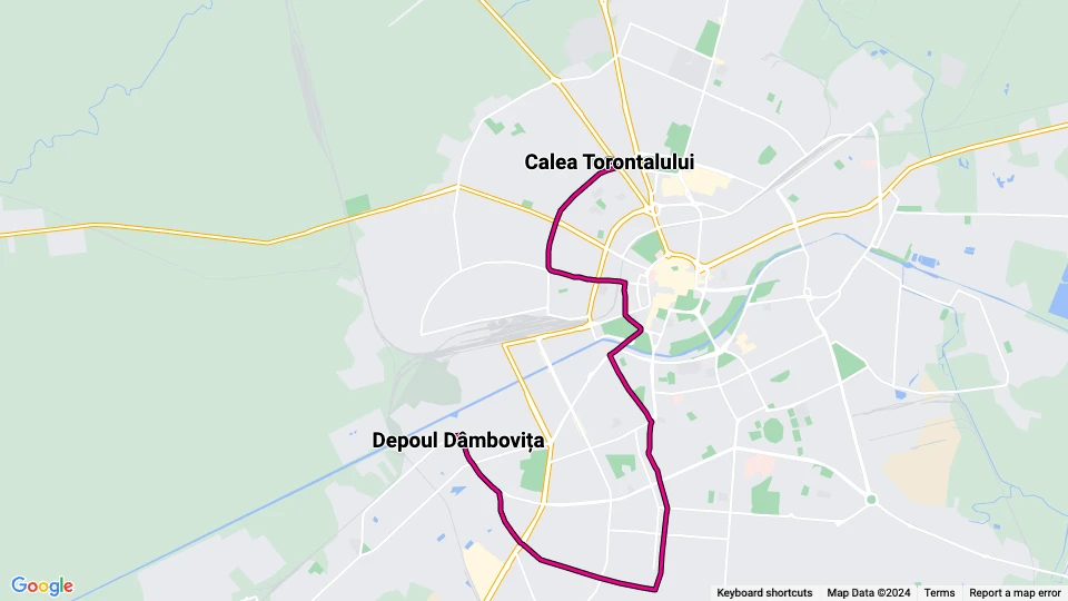 Timişoara tram line 7: Calea Torontalului - Depoul Dâmbovița route map