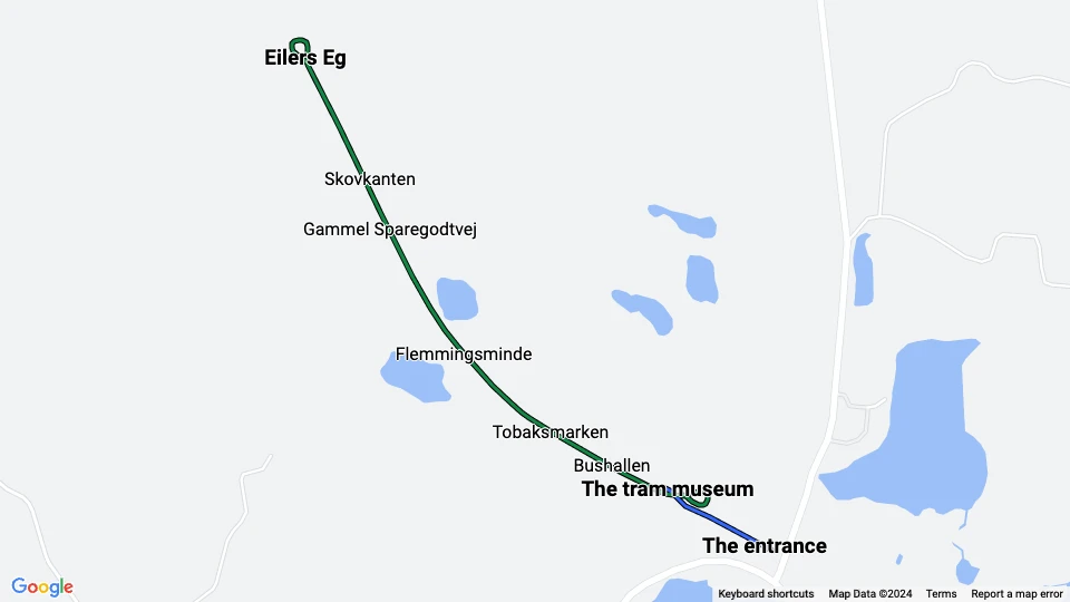 Tram Museum Skjoldenæsholm route map