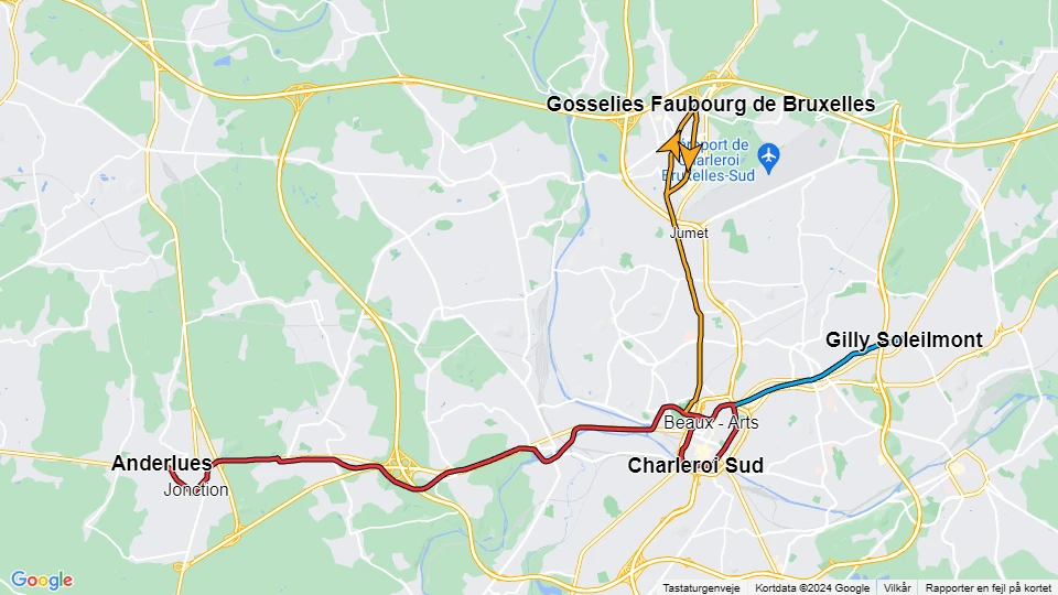 Transport En Commun en Wallonie (TEC) route map