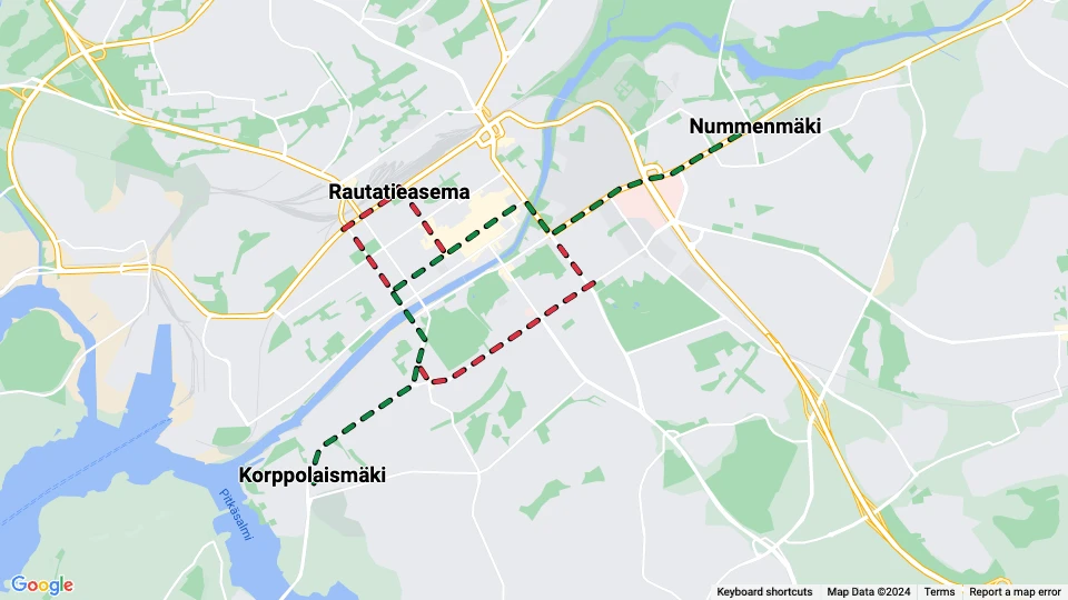 Turun Kaupungin Liikennelaitos (TuKL) route map