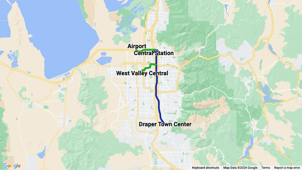 Utah Transit Authority (UTA) route map