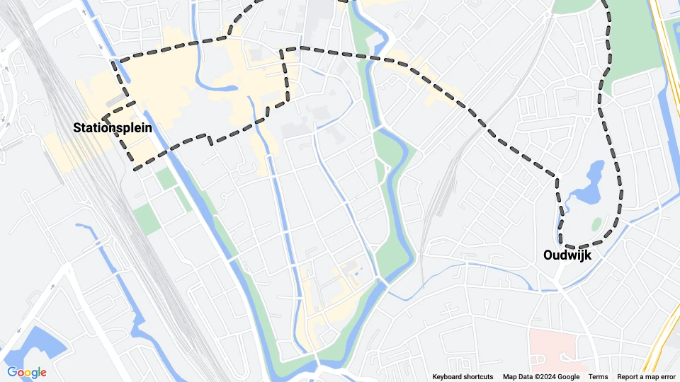 Utrecht tram line 2: Stationsplein - Oudwijk route map