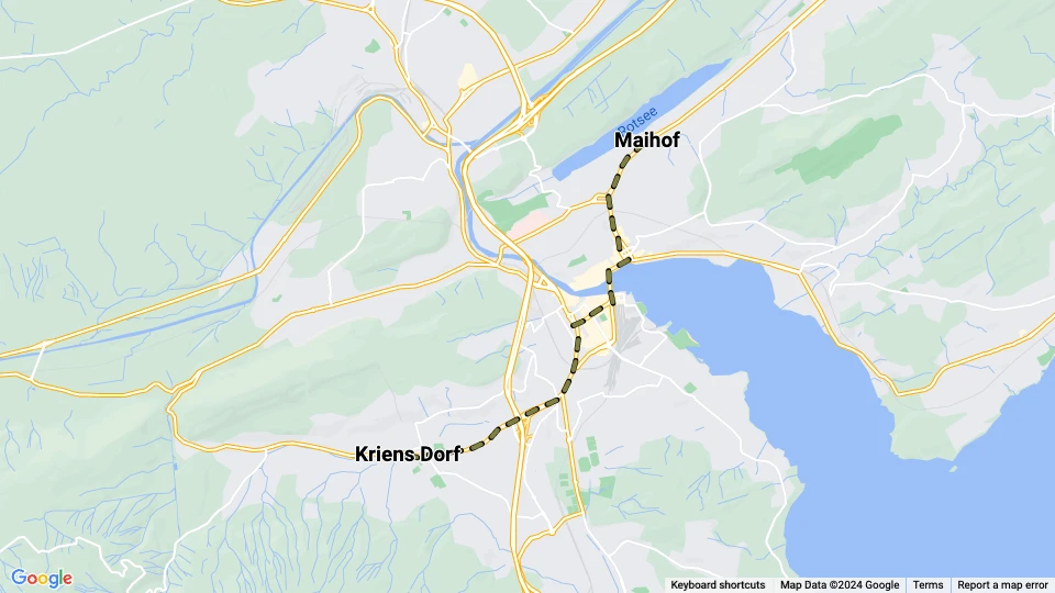 Verkehrsbetriebe Luzern (VBL) route map