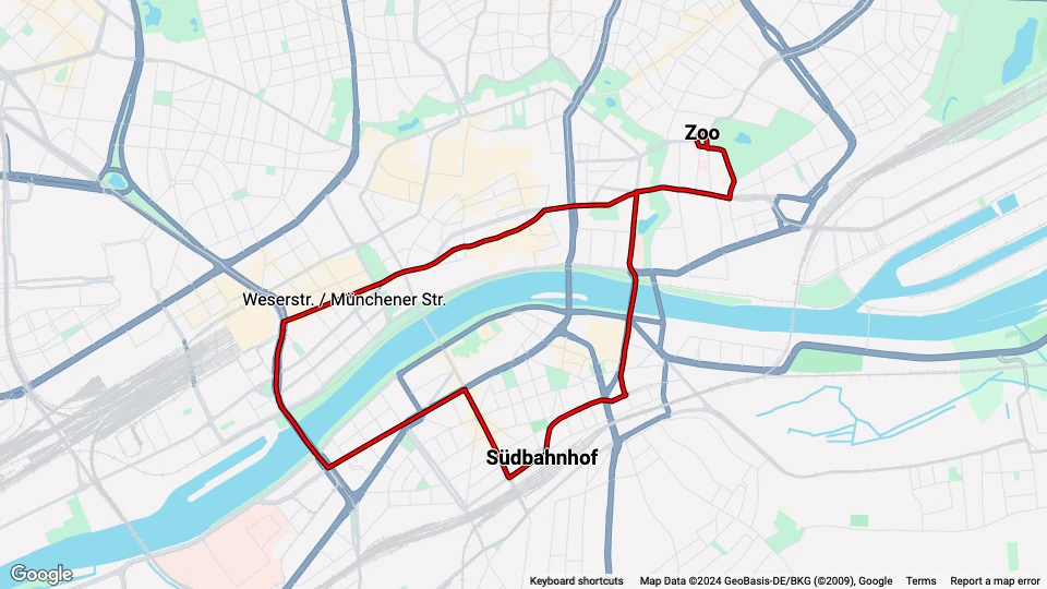 Verkehrsmuseum Frankfurt am Main route map
