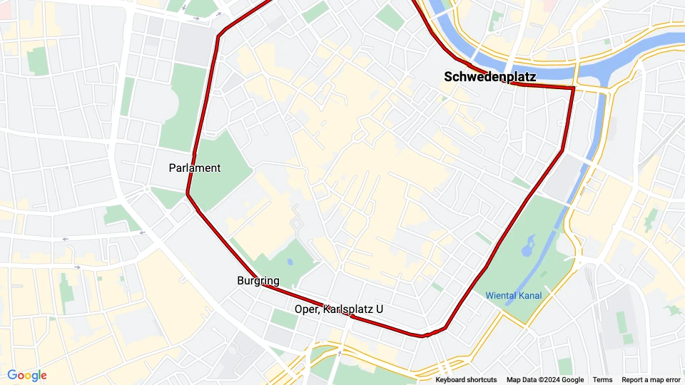 Vienna Ring-Tram route map
