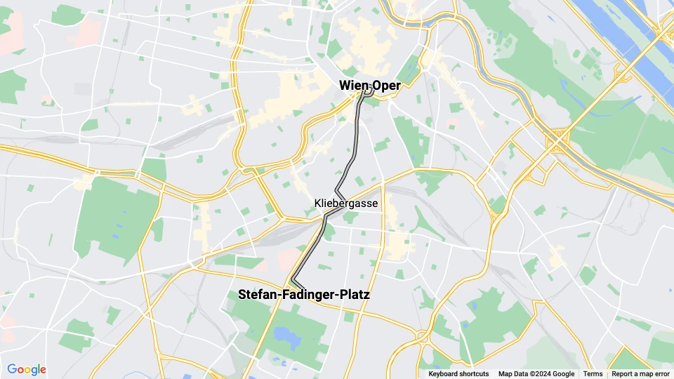 Vienna tram line 65: Wien Oper - Stefan-Fadinger-Platz route map