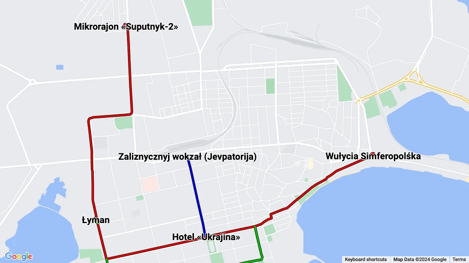 Yevpatoria route map