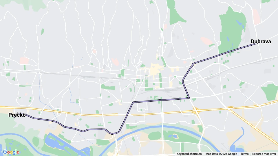 Zagreb tram line 5: Prečko - Dubrava route map