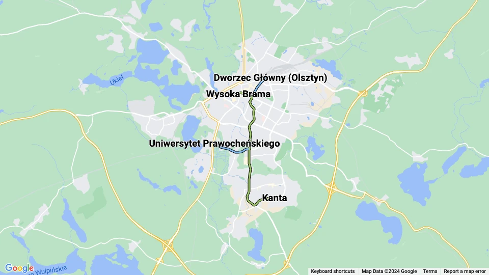 Zarząd Dróg Zieleni i Transportu w Olsztynie (ZDZIT) route map