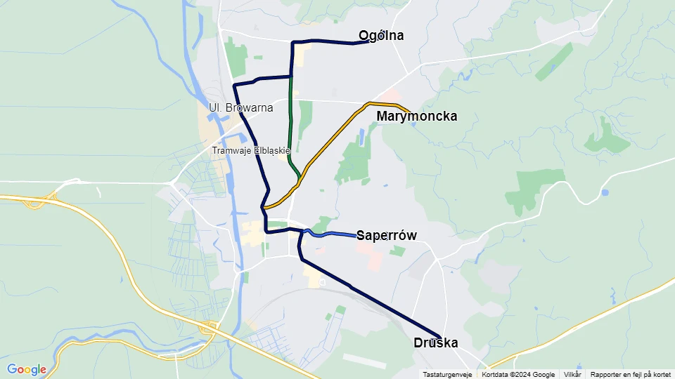 Zarząd Komunikacji Miejskiej w Elblągu (ZKM Elbląg) route map