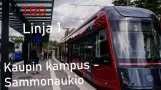 4K CABRIDE Tampereen ratikka - Linja 1 Kaupin kampus - Sammonaukio