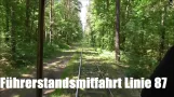 Driver's cab ride (HTw 218) Woltersdorf tram line 87 Woltersdorf, Schleuse - S-Rahnsdorf